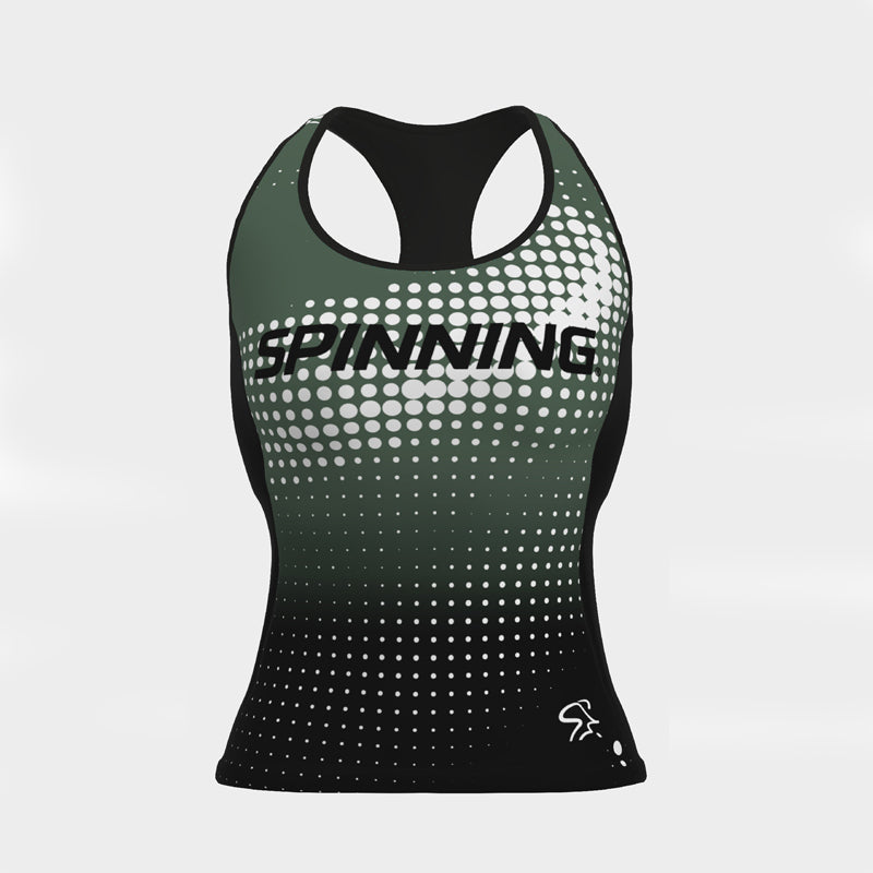 2023 Spinning® Team Green Womens Racerback Top