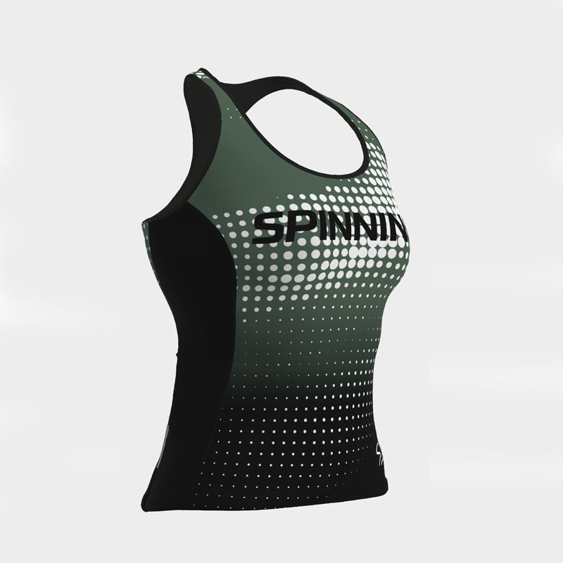 2023 Spinning® Team Green Womens Racerback Top